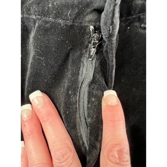 Ralph Lauren Petite Black Velvet Pants Size 8 petite VTG Y2K Gorpcore - Picture 13 of 16